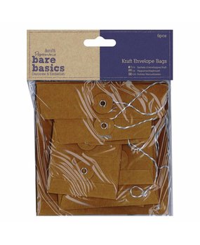 Papermania Bare Basics Kraft Envelope Bags Square Brown (6pcs) (PMA 174227) (DISCONTINUED)