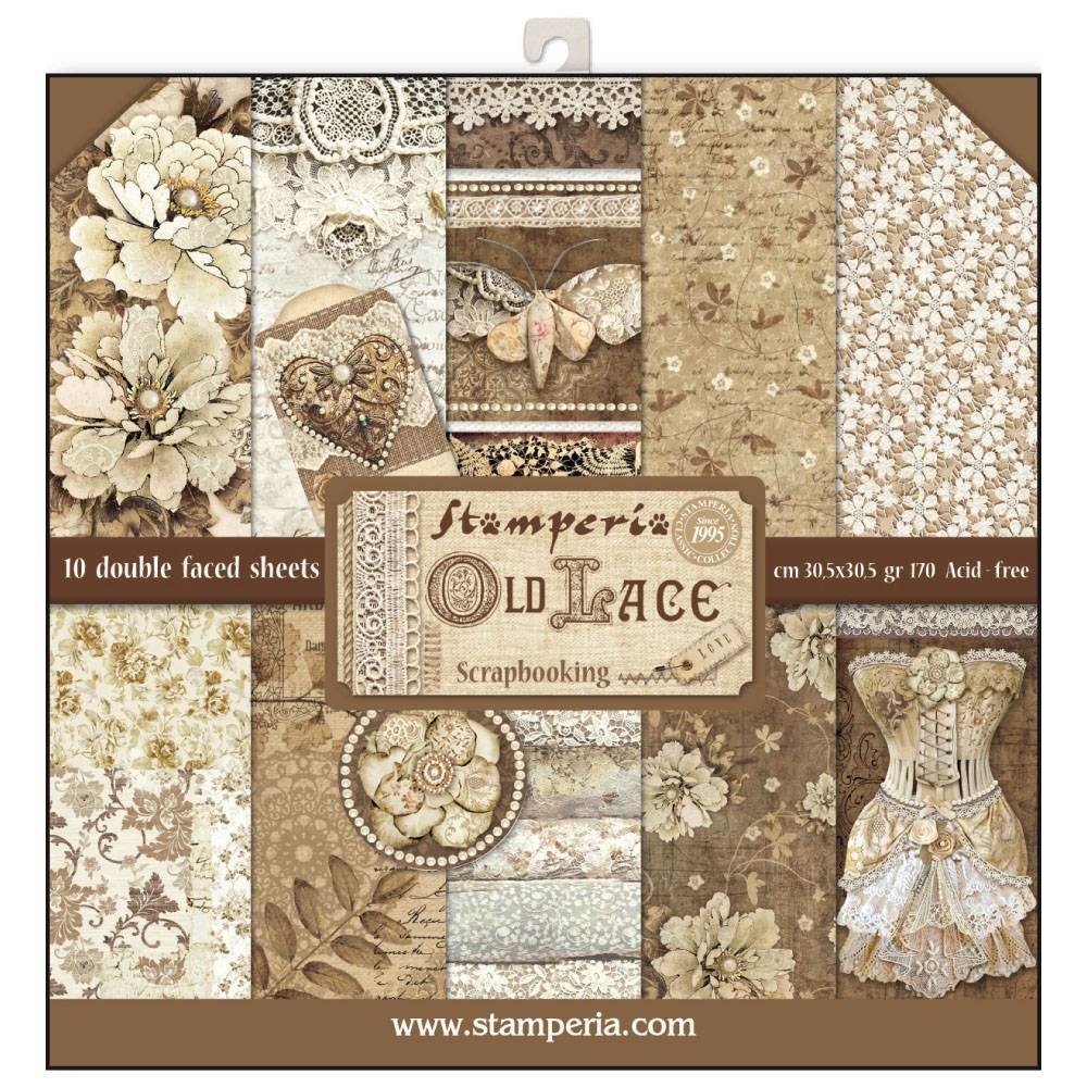 Stamperia Old Lace 12x12 Inch Paper Pack (SBBL32) (DISCONTINUED)