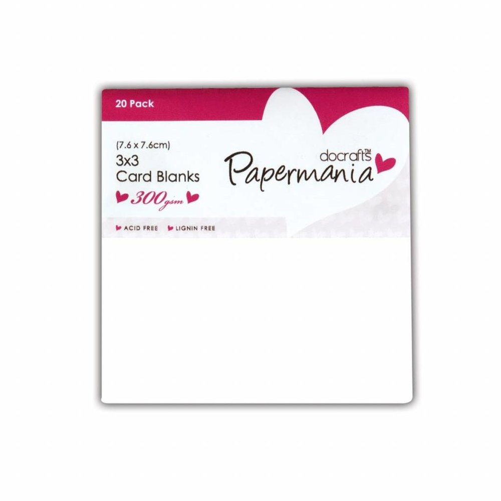 Papermania Cards & Envelopes 3x3 Inch White (20pk) (PMA 151000)