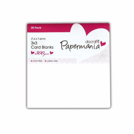 Papermania Cards & Envelopes 3x3 Inch White (20pk) (PMA 151000)