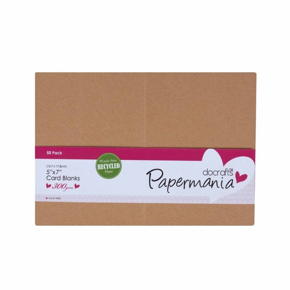 Papermania Cards & Envelopes 5x7 Inch Recycled Kraft (50pk) (PMA 150632)