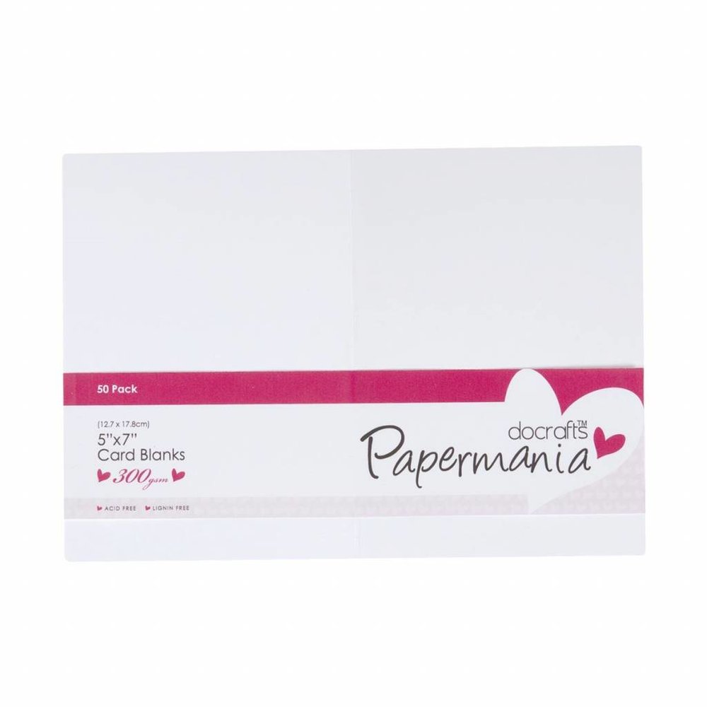 Papermania Cards & Envelopes 5x7 Inch White (50pk) (PMA 150630)