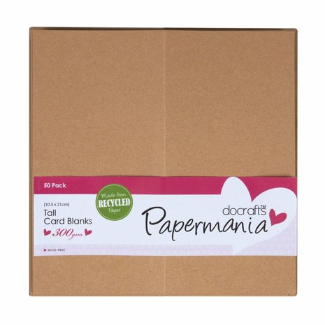 Papermania Tall Cards & Envelopes Recycled Kraft (50pk) (PMA 150622)