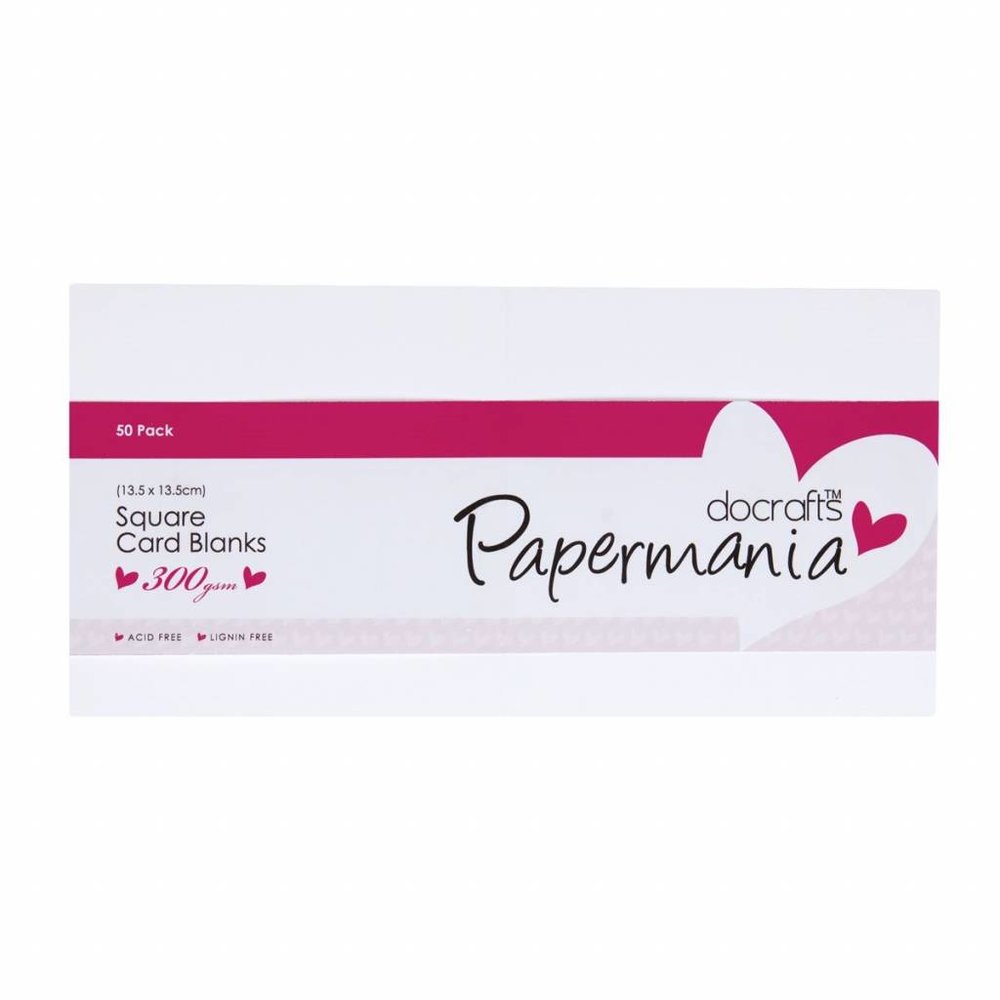 Papermania Square Cards & Envelopes White (50pk) (PMA 150610)