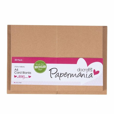Papermania Cards & Envelopes A6 Recycled Kraft (50pk) (PMA 150602)