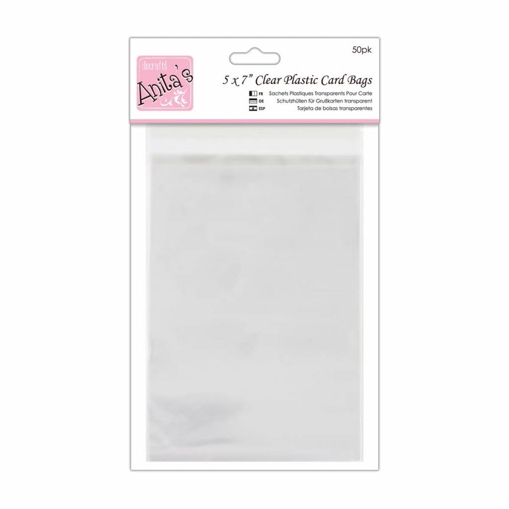 Clear Plastic Card Bags 5x7 Inch (50pk) (ANT 1651006) Craftlines B.V.