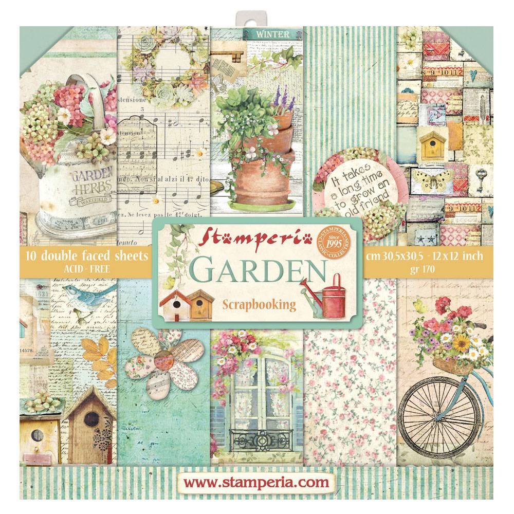 Stamperia Garden 12x12 Inch Paper Pack (SBBL43)
