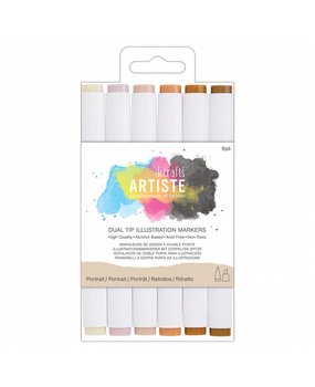 Docrafts Dual Tip Illustration Markers Portrait (6pk) (DOA 851401) (DISCONTINUED)