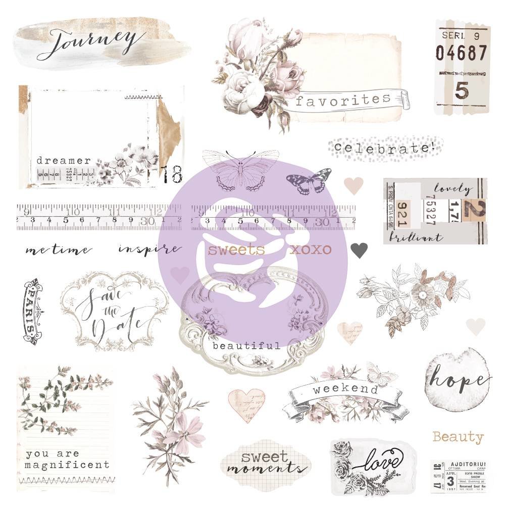 Prima Marketing Pretty Pale Ephemera & Stickers (631826) (DISCONTINUED) Prima Marketing Pretty Pale Ephemera & Stickers (631826) (DISCONTINUED)