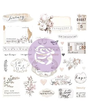 Prima Marketing Pretty Pale Ephemera & Stickers (631826) (DISCONTINUED)
