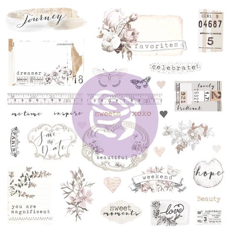 Prima Marketing Pretty Pale Ephemera & Stickers (631826) (DISCONTINUED) Prima Marketing Pretty Pale Ephemera & Stickers (631826) (DISCONTINUED)