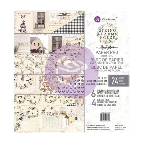 Prima Marketing Spring Farmhouse 12x12 Inch Paper Pad (994853) (DISCONTINUED) Prima Marketing Spring Farmhouse 12x12 Inch Paper Pad (994853) (DISCONTINUED)