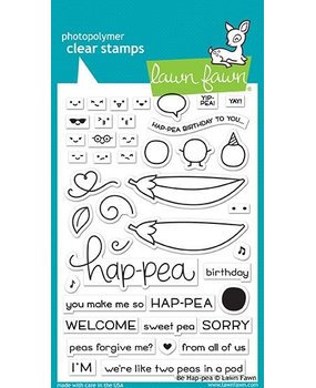 Lawn Fawn Be Hap-pea Clear Stamps (LF1890) (DISCONTINUED)