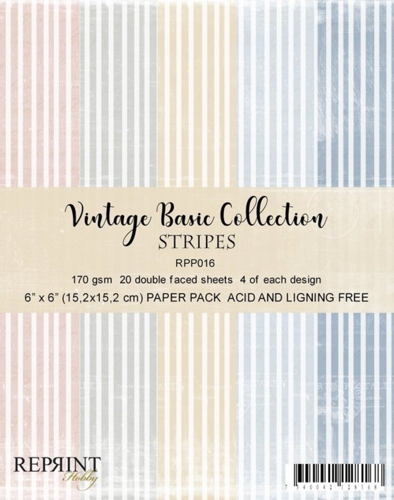 Reprint Stripes Basic 6x6 Inch Collection Pack (RPP016) (DISCONTINUED)