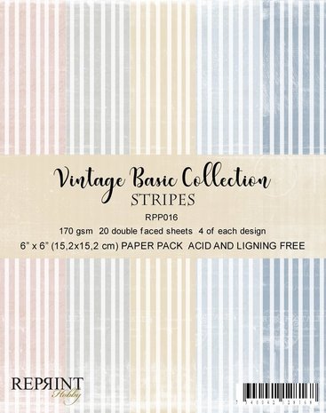 Reprint Stripes Basic 6x6 Inch Collection Pack (RPP016) (DISCONTINUED)