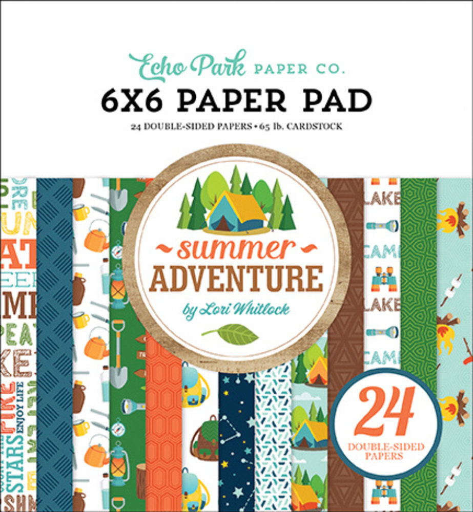 Echo Park Summer Adventure 6x6 Inch Paper Pad (SA180023) (DISCONTINUED) Echo Park Summer Adventure 6x6 Inch Paper Pad (SA180023) (DISCONTINUED)