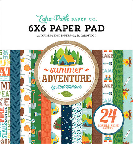 Echo Park Summer Adventure 6x6 Inch Paper Pad (SA180023) (DISCONTINUED) Echo Park Summer Adventure 6x6 Inch Paper Pad (SA180023) (DISCONTINUED)