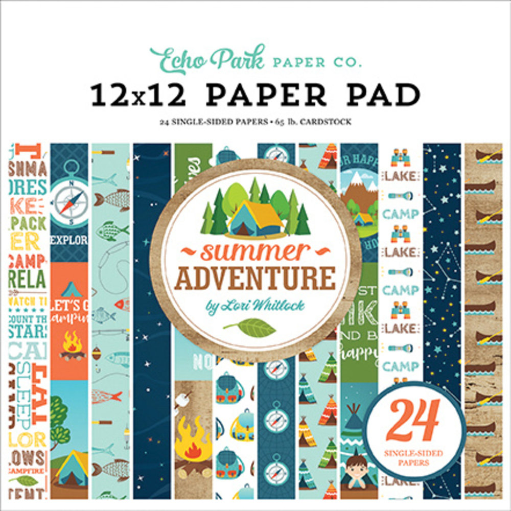 Echo Park Summer Adventure 12x12 Inch Paper Pad (SA180030) (DISCONTINUED) Echo Park Summer Adventure 12x12 Inch Paper Pad (SA180030) (DISCONTINUED)