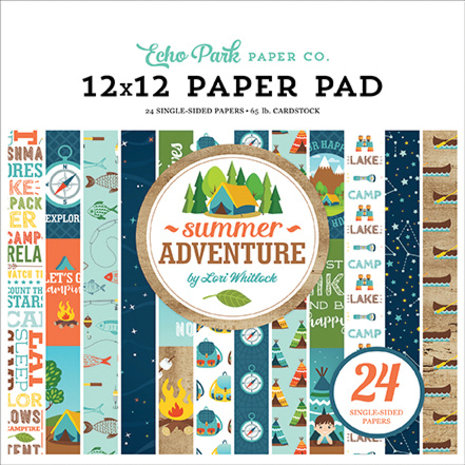 Echo Park Summer Adventure 12x12 Inch Paper Pad (SA180030) (DISCONTINUED) Echo Park Summer Adventure 12x12 Inch Paper Pad (SA180030) (DISCONTINUED)