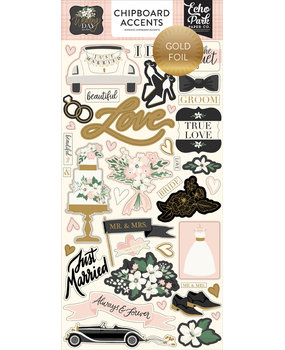 Echo Park Wedding Day 6x13 Inch Chipboard Accents (WD181021) (DISCONTINUED)