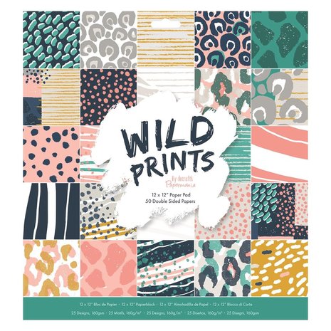 Papermania Wild Prints 12x12 Inch Paper Pad (PMA 160512) (DISCONTINUED)
