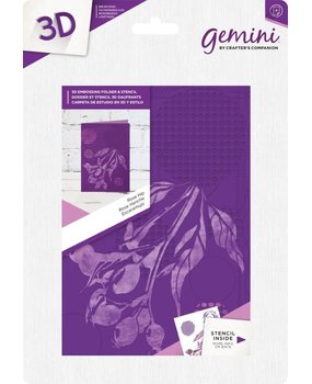 Gemini Rose Hip 3D 5x7 Embossing Folder & Stencil (GEM-EF5-3D-ROHI) (DISCONTINUED)