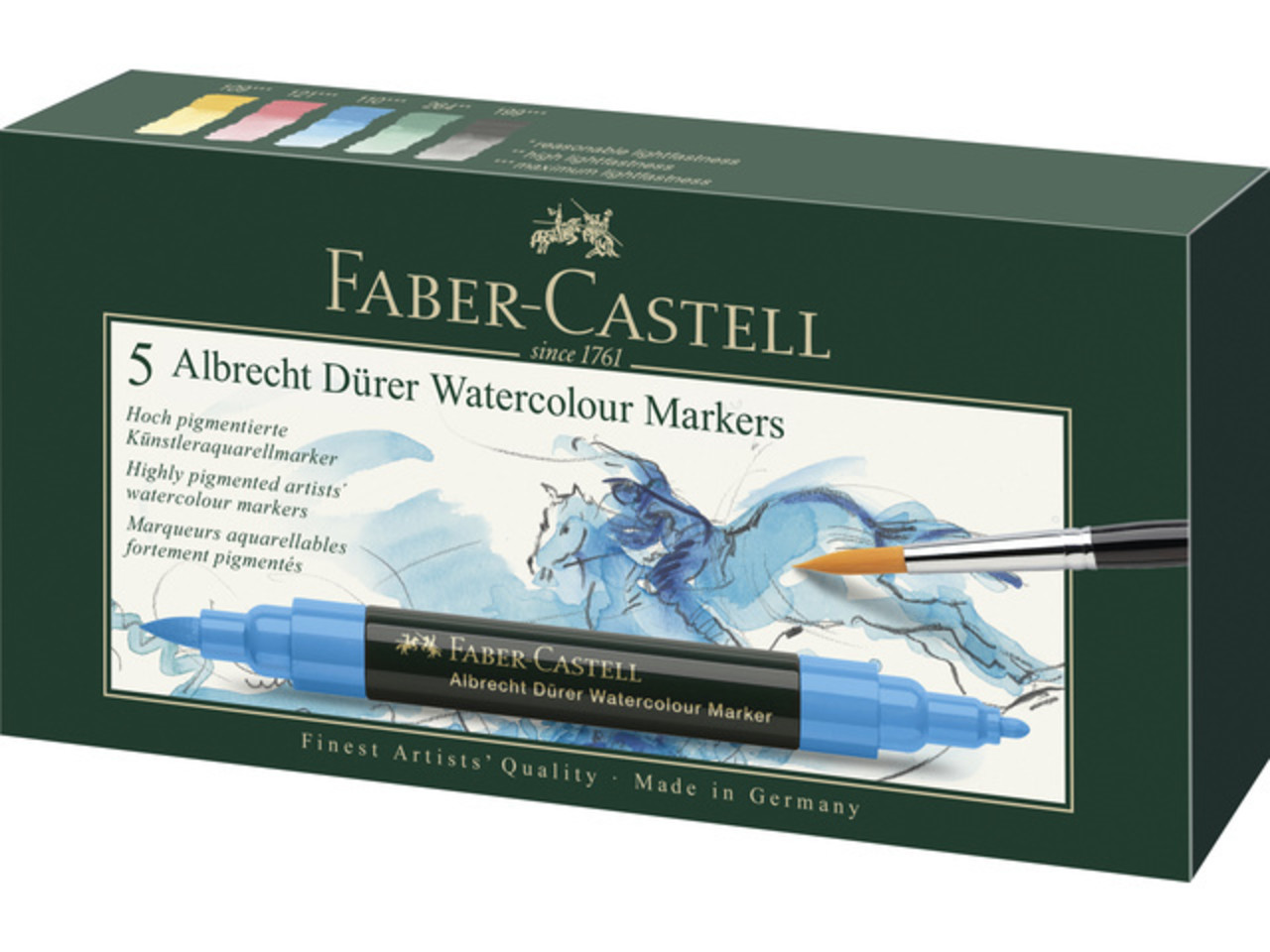 Faber Castell Watercolour Markers Albrecht Dürer Box (5pcs) (FC-160305) (DISCONTINUED) Faber Castell Watercolour Markers Albrecht Dürer Box (5pcs) (FC-160305) (DISCONTINUED)