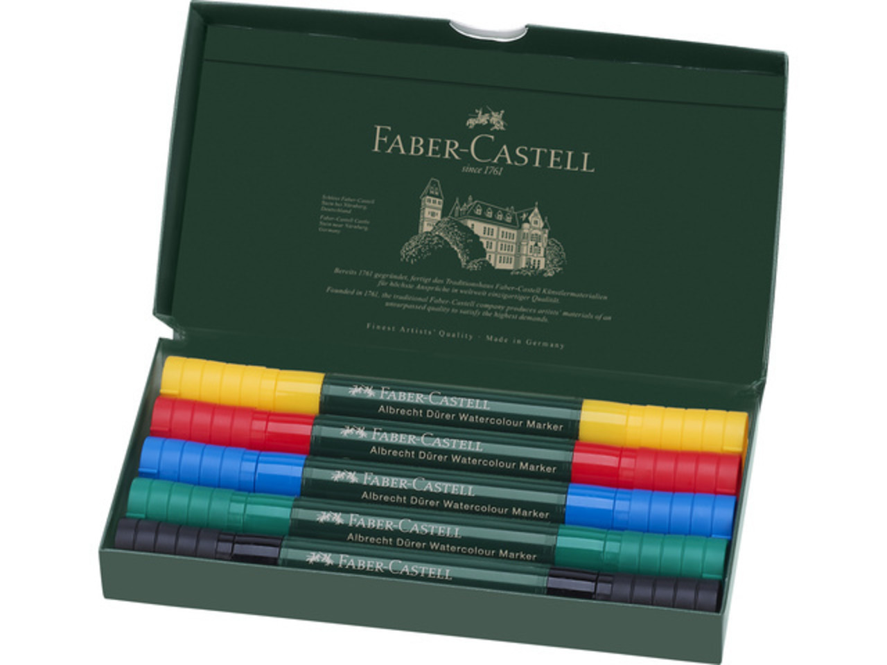 Faber Castell Watercolour Markers Albrecht Dürer Box (5pcs) (FC-160305) (DISCONTINUED) Faber Castell Watercolour Markers Albrecht Dürer Box (5pcs) (FC-160305) (DISCONTINUED)