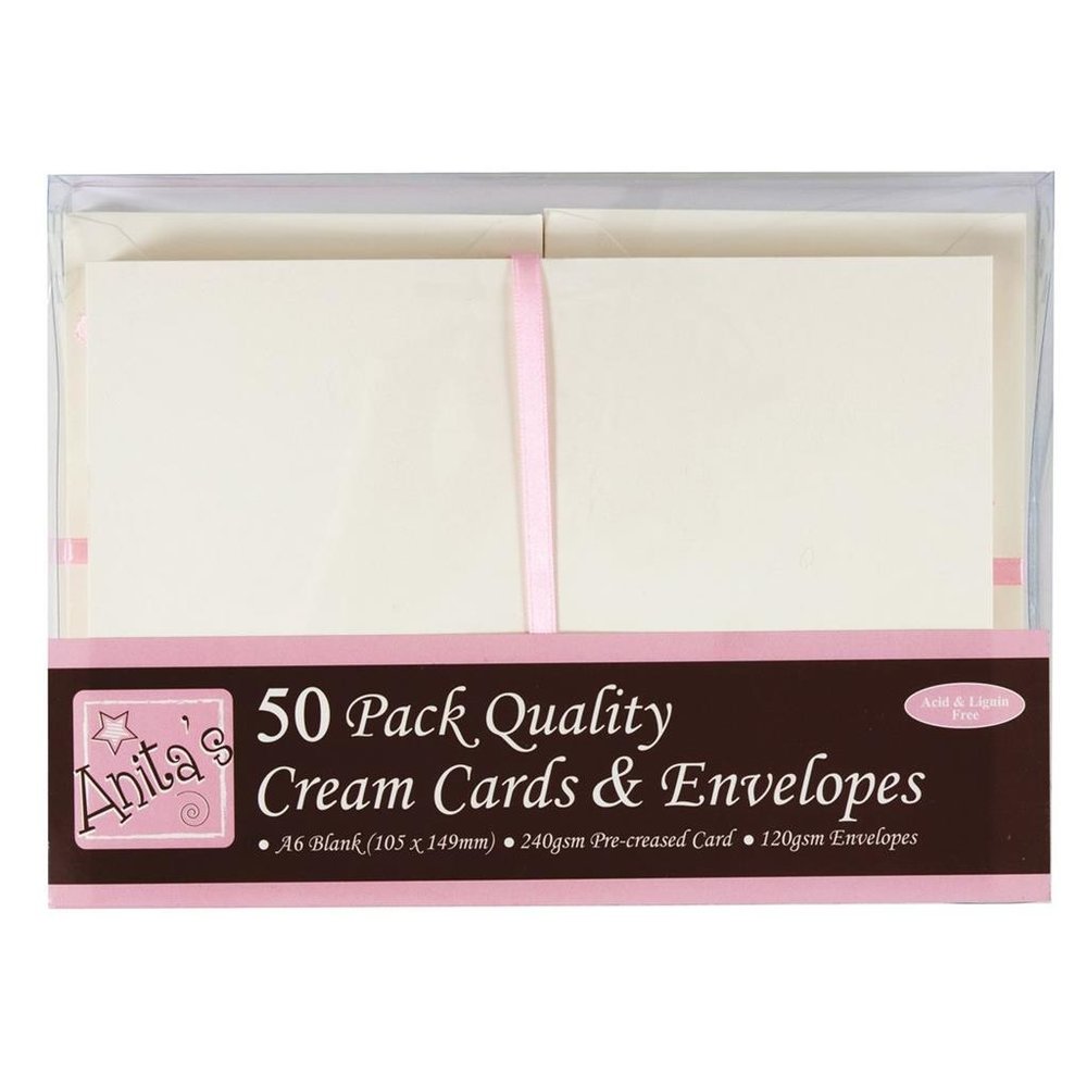 Anita's A6 Cards & Envelopes Cream (50pk) (ANT 1511021)