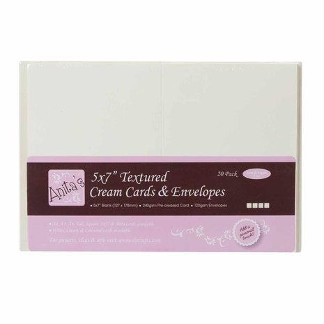 Anita's 5x7 Inch Cards & Envelopes Textured Cream (20pk) (ANT 1512101)