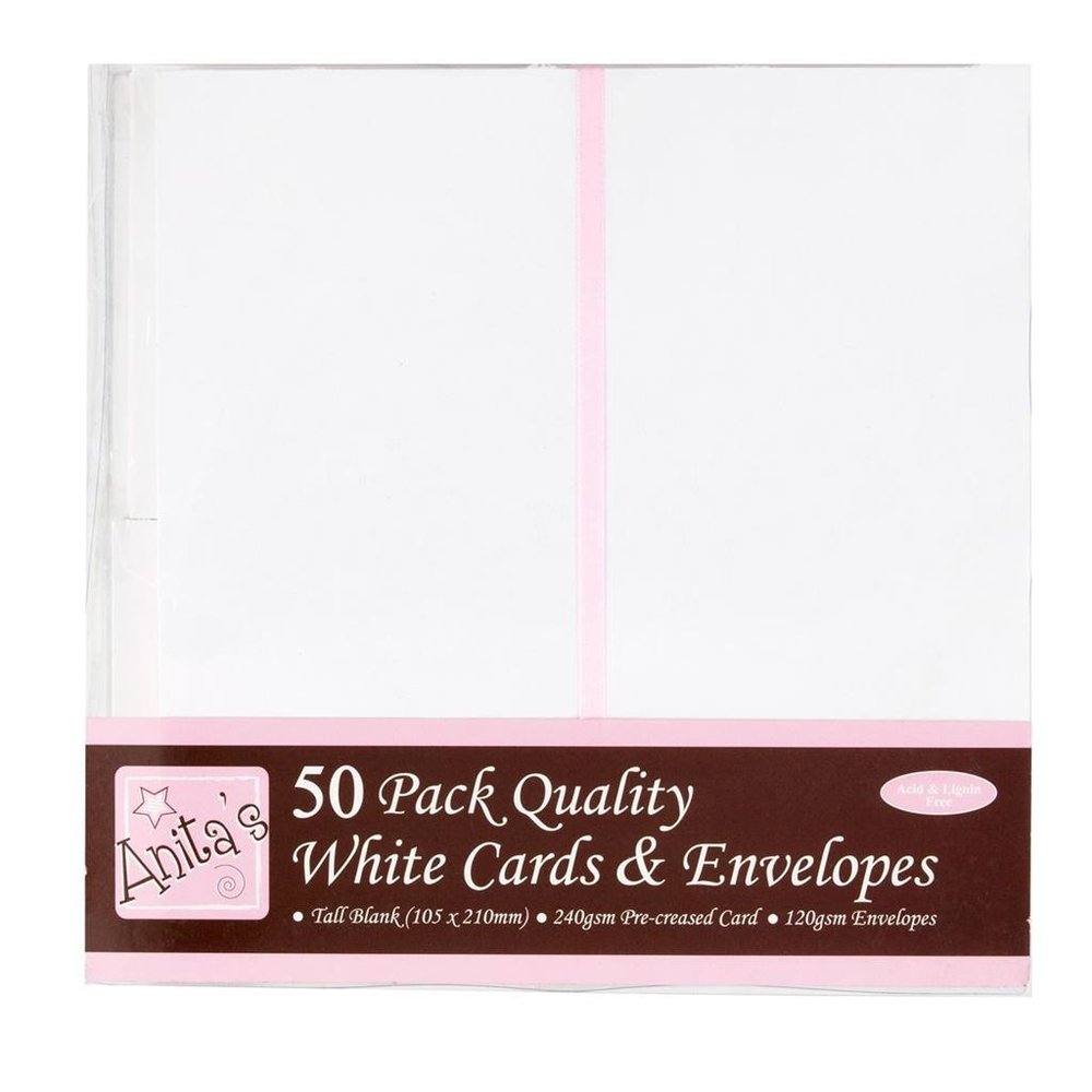 Anita's Tall Cards & Envelopes White (50pk) (ANT 1513020) Anita's Tall Cards & Envelopes White (50pk) (ANT 1513020)