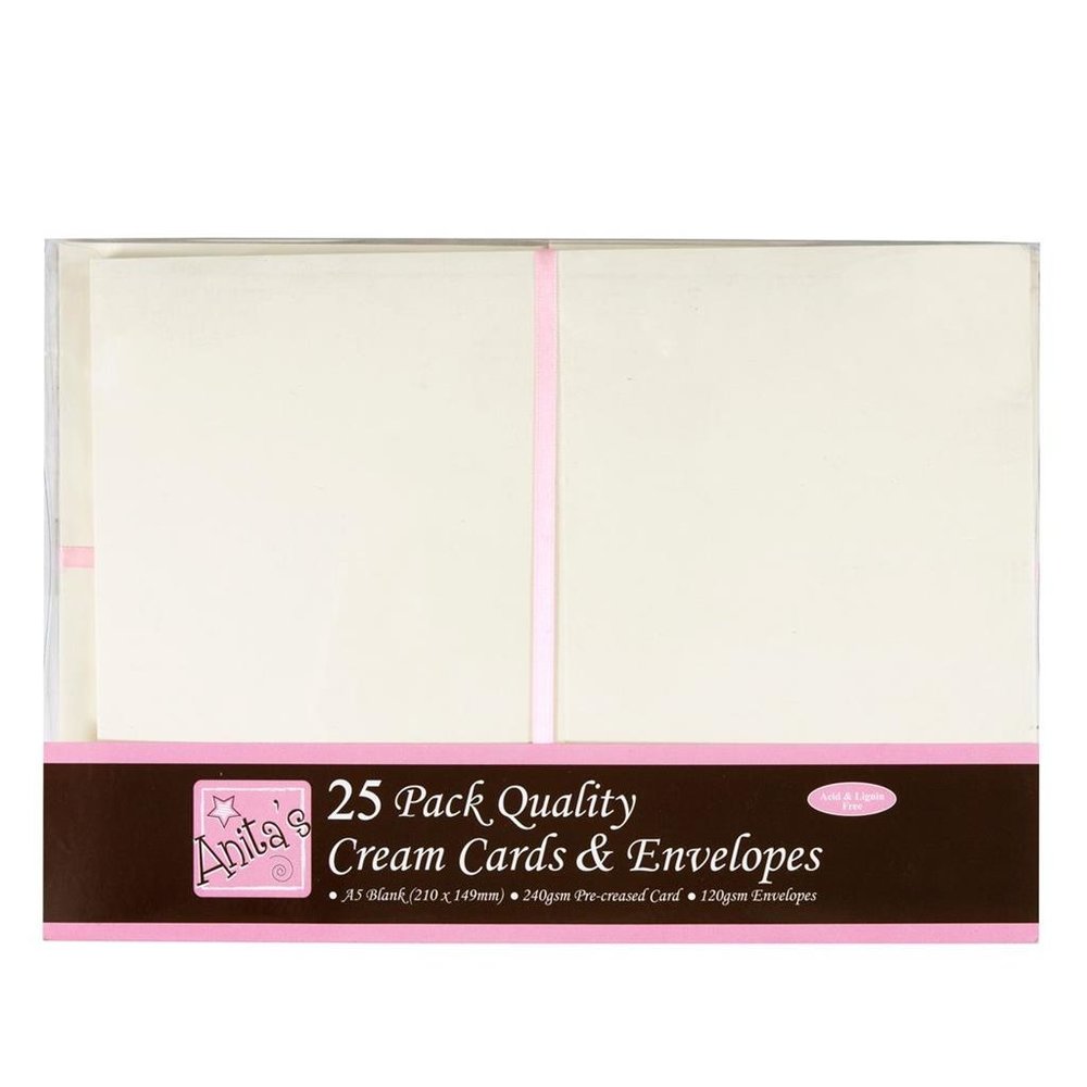 Anita's A5 Cards & Envelopes Cream (25pk) (ANT 1514021) Anita's A5 Cards & Envelopes Cream (25pk) (ANT 1514021)