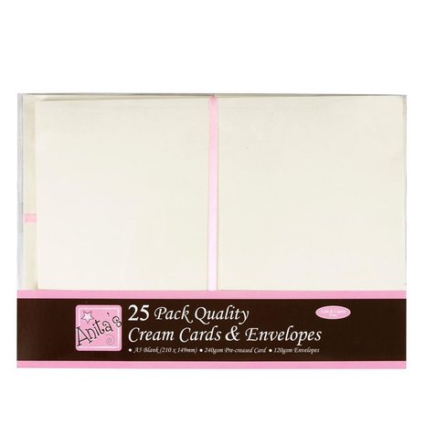Anita's A5 Cards & Envelopes Cream (25pk) (ANT 1514021) Anita's A5 Cards & Envelopes Cream (25pk) (ANT 1514021)