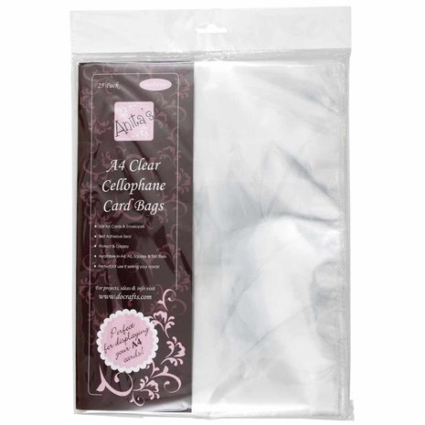 Anita's A4 Clear Plastic Card Bags (25pk) (ANT 1651004) Anita's A4 Clear Plastic Card Bags (25pk) (ANT 1651004)