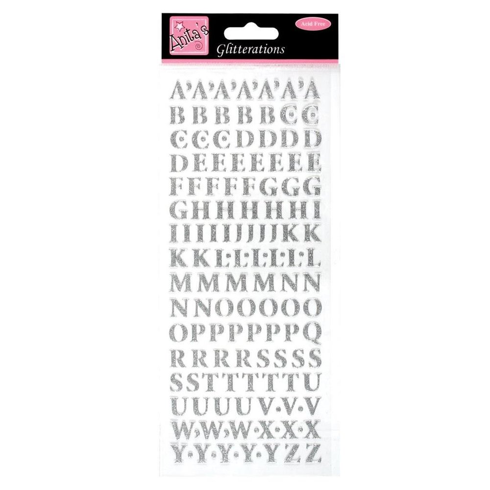 Anita's Glitterations Upper Case Alphabet Silver (ANT 8181001) (DISCONTINUED) Anita's Glitterations Upper Case Alphabet Silver (ANT 8181001) (DISCONTINUED)