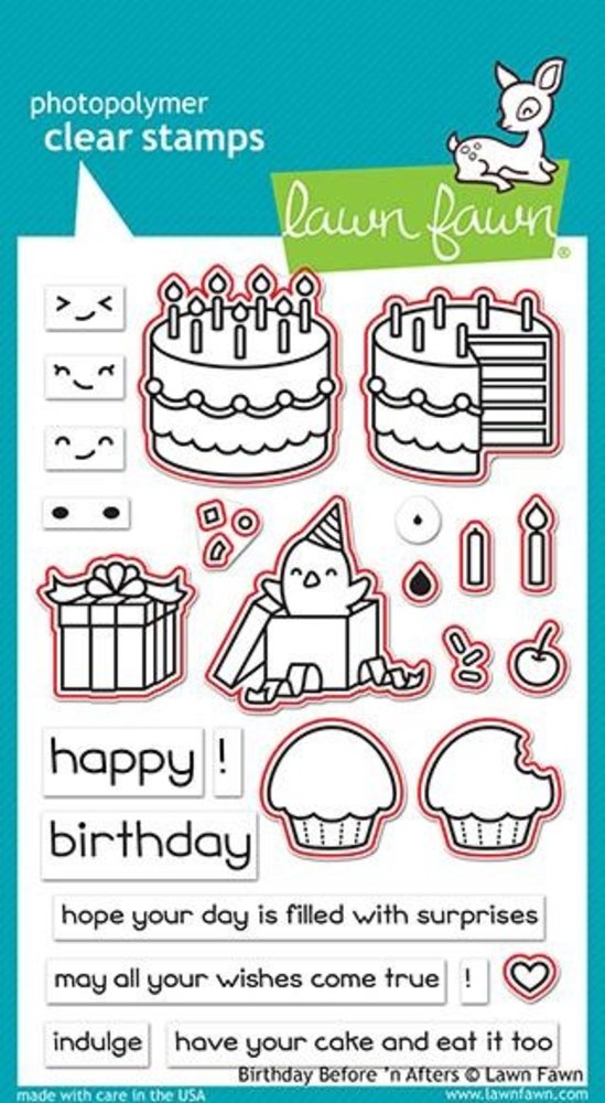 Lawn Fawn Birthday Before 'n Afters Clear Stamps (LF1958) (DISCONTINUED) Lawn Fawn Birthday Before 'n Afters Clear Stamps (LF1958) (DISCONTINUED)