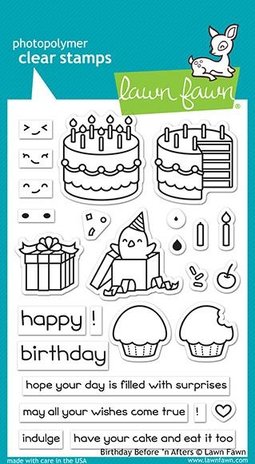 Lawn Fawn Birthday Before 'n Afters Clear Stamps (LF1958) (DISCONTINUED) Lawn Fawn Birthday Before 'n Afters Clear Stamps (LF1958) (DISCONTINUED)