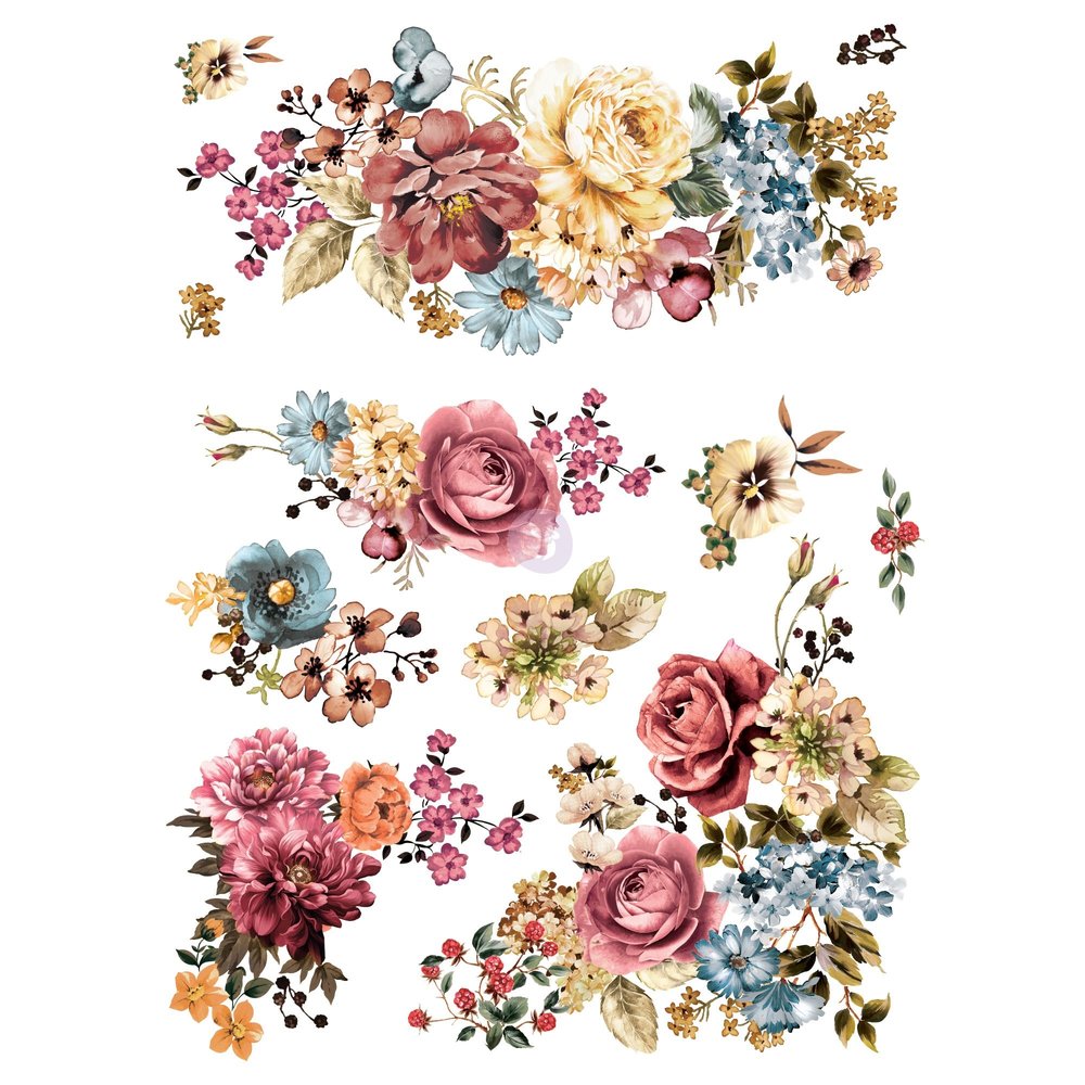 Re-Design with Prima Ruby Rose 25x30 Inch Decor Transfers (640286)