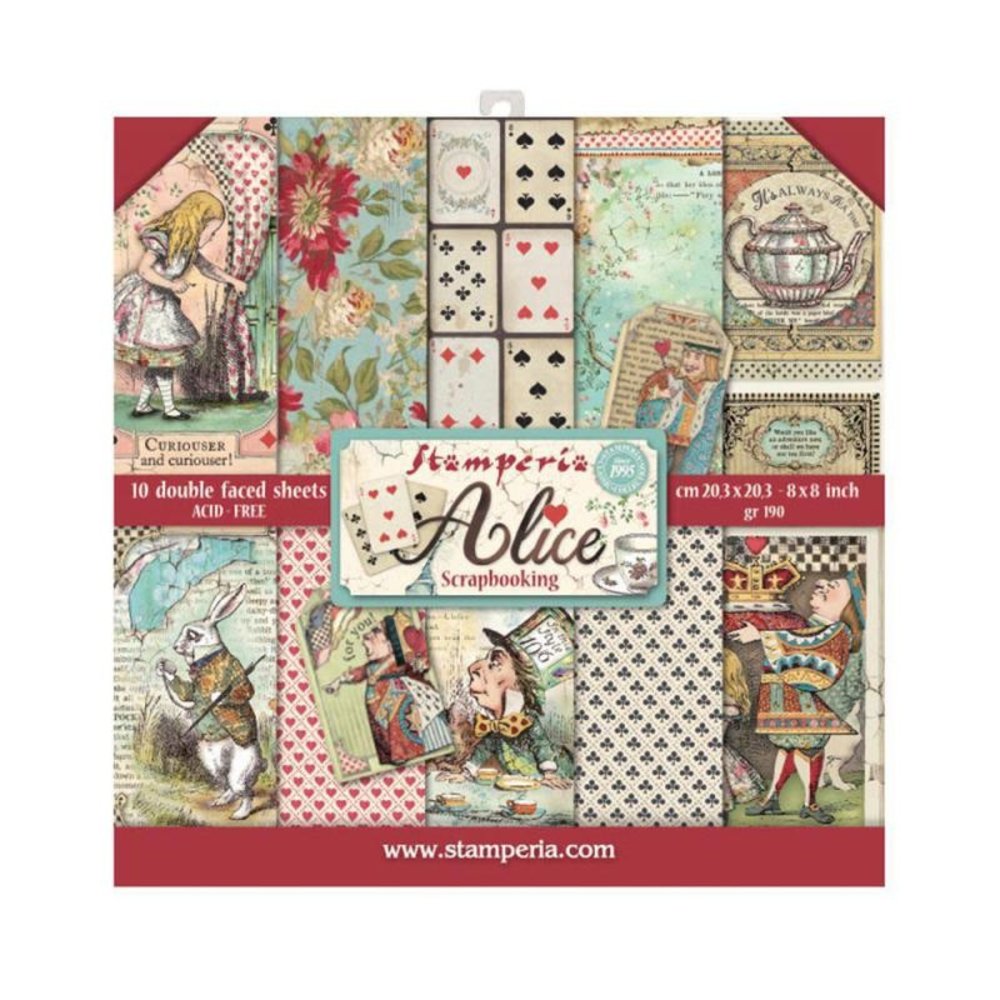 Stamperia Alice 8x8 Inch Paper Pack (SBBS01)