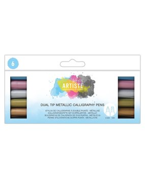 Docrafts Dual Tip Calligraphy Pens Metallic (6pk) (DOA 851104)