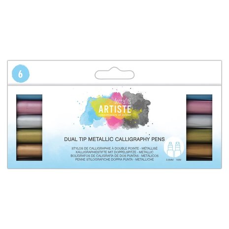 Docrafts Dual Tip Calligraphy Pens Metallic (6pk) (DOA 851104)