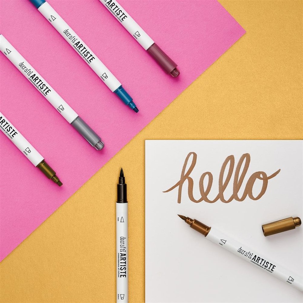 Docrafts Dual Tip Calligraphy Pens Metallic (6pk) (DOA 851104)