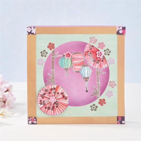 Papermania Cherry Blossom 4x4 Inch Clear Stamp Lanterns (PMA 907271) (DISCONTINUED) Papermania Cherry Blossom 4x4 Inch Clear Stamp Lanterns (PMA 907271) (DISCONTINUED)