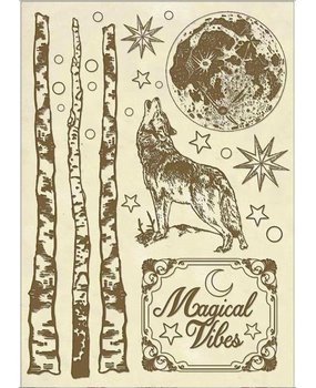 Stamperia Wooden Shapes A5  Cosmos Wolf (KLSP056) (OUTLET)