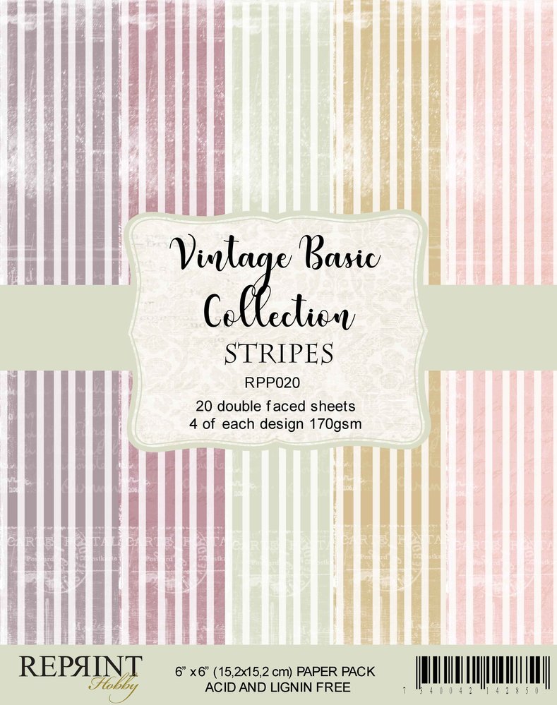 Reprint Stripes Basic 6x6 Inch Paper Pack ( RPP020) (DISCONTINUED) Reprint Stripes Basic 6x6 Inch Paper Pack ( RPP020) (DISCONTINUED)
