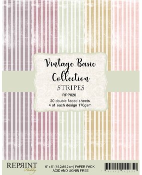 Reprint Stripes Basic 6x6 Inch Paper Pack ( RPP020) (OUTLET)