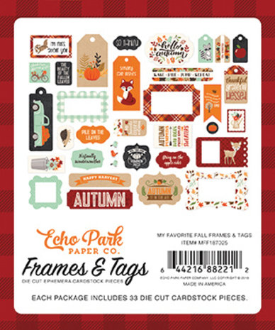 Echo Park My Favorite Fall Frames & Tags (MFF178025) (OUTLET) Echo Park My Favorite Fall Frames & Tags (MFF178025) (OUTLET)