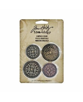 Idea-ology Tim Holtz Compass Coins (4pcs) (TH93061) (DISCONTINUED)