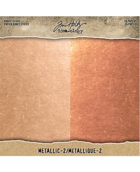Idea-ology Tim Holtz Kraft-Stock 8x8 Inch Metallic 2 Rose Gold & Copper (TH93780)