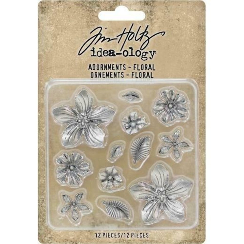 Idea-ology Tim Holtz Adornments Floral (12pcs) (TH93789) (DISCONTINUED) Idea-ology Tim Holtz Adornments Floral (12pcs) (TH93789) (DISCONTINUED)